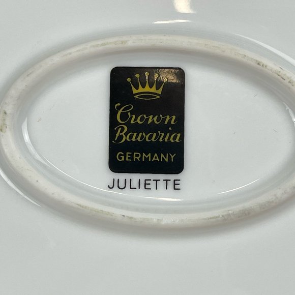 Crown Bavaria Juliette Oval Serving Platter 13" Floral Made in Germany - Picture 7 of 8
